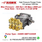 Pompa HPC High Pressure Cleaner 200 Bar 2900 psi 15.0 lpm HAWK NMT1520R SJ PRESSUREPRO HAWK PUMPs O8I3 I95O O985 6