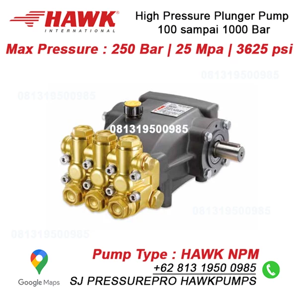 Pompa HPC High Pressure Cleaner 250 Bar 3625 psi 15.0 lpm HAWK NPM1525R SJ PRESSUREPRO HAWK PUMPs O8I3 I95O O985