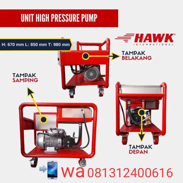 High Pressure Pump 280BAR/4100psi 80lt/M HAWK Pumps