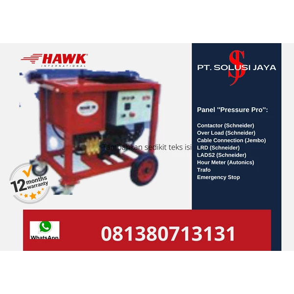 High Pressure Cleaner Hawk Pumps 250 Bar 30 LPM-19.3 HP 14.2 KW SJ 