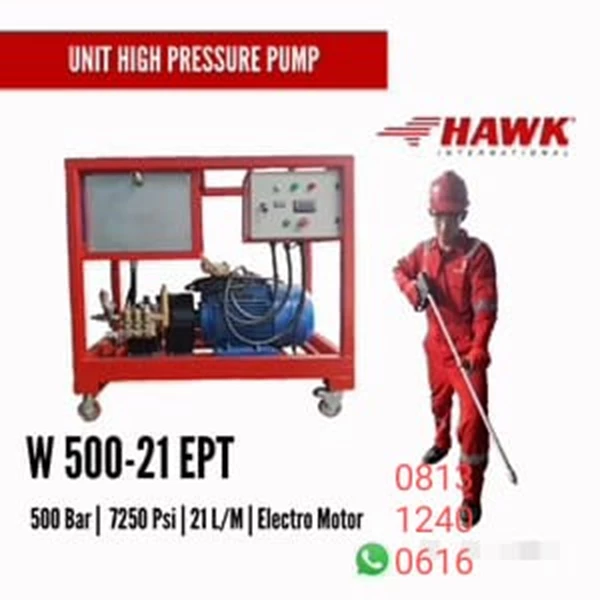 High Pressure Pump 500BAR/7250psi 21LPM Hawk Pump
