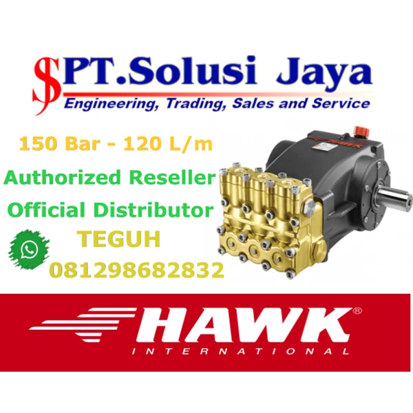 Pompa Tekanan Tinggi Hawk 150 Bar - 120 L/m SJ Pressure Pro 081298682832 