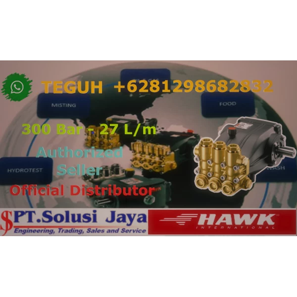 Pompa High Pressure Cleaner Hawk 300 Bar 27 LPM-20.5 HP SJ Pressure Pro +6281298682832