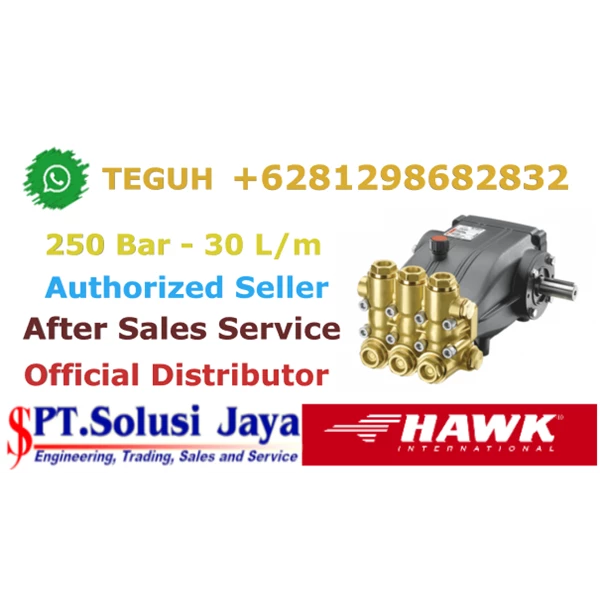 High Pressure Cleaner Hawk Pump 250 Bar 30 Lpm - 19.3 HP  14.2 kW SJ Pressure Pro +628129868283