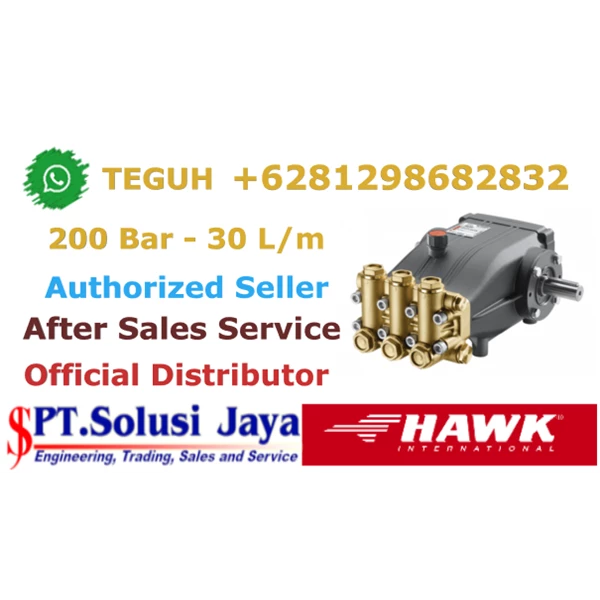 High Pressure Pump Hawk 200 Bar 30 Lpm 15.5 HP 11.4 kW - SJ Pressure Pro +6281298682832