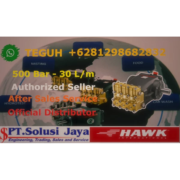 Pompa High Pressure Cleaner Hawk 500 Bar 30 Lpm 37 HP 27.2 kW - SJ Pressure Pro +6281298682832