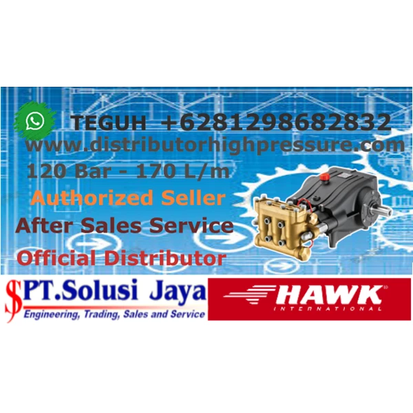 Pompa High Pressure Cleaner Hawk 120 Bar 170 Lpm 52.4 HP 38.6 kW - SJ Pressure Pro +6281298682832