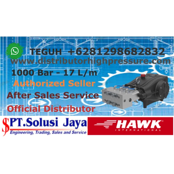 High Pressure Cleaner Hawk Pump 1000 Bar 17 Lpm 43.1 HP 31.7 kW - SJ Pressure Pro +6281298682832