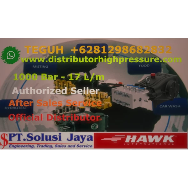 Pompa High Pressure Cleaner Hawk 1000 Bar 17 Lpm 43.1 HP 31.7 kW (Shaft Kiri) - SJ Pressure Pro +6281298682832