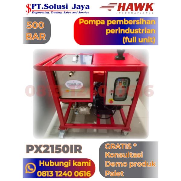 High Pressure Cleaner 500 Bar/7250 psi 21 lt/M Pompa Hydrotest Pro  >4