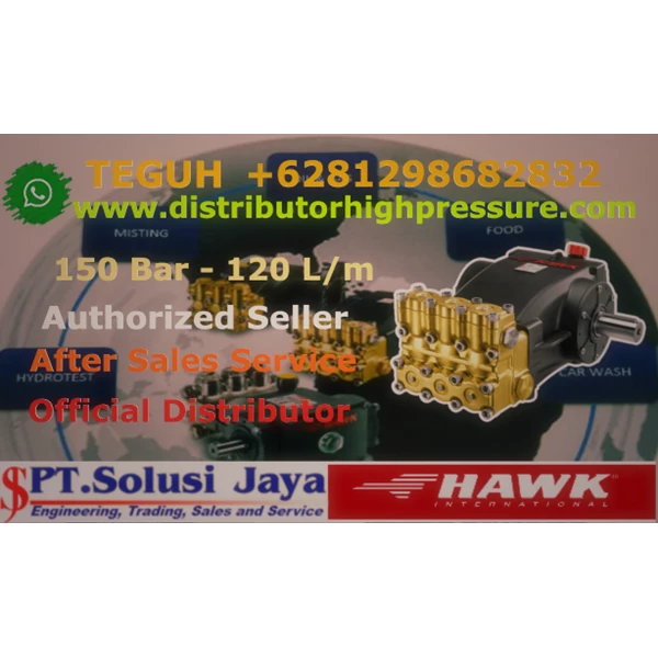 High Pressure Hawk Pump 150 Bar - 120 L/m 33.9 kW 46.1 HP Diesel -- SJ Pressure Pro 081298682832 ~ a