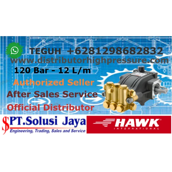 Pompa High Pressure Cleaner Hawk 120 Bar 12 Lpm 3.6 HP 2.7 kW Petrol Engine - SJ Pressure Pro +6281298682832