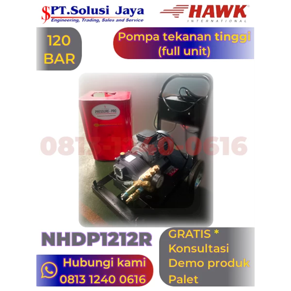 High Pressure Cleaner 120 Bar/1740 psi 12 lt/M SJ PRESSURE PRO 1