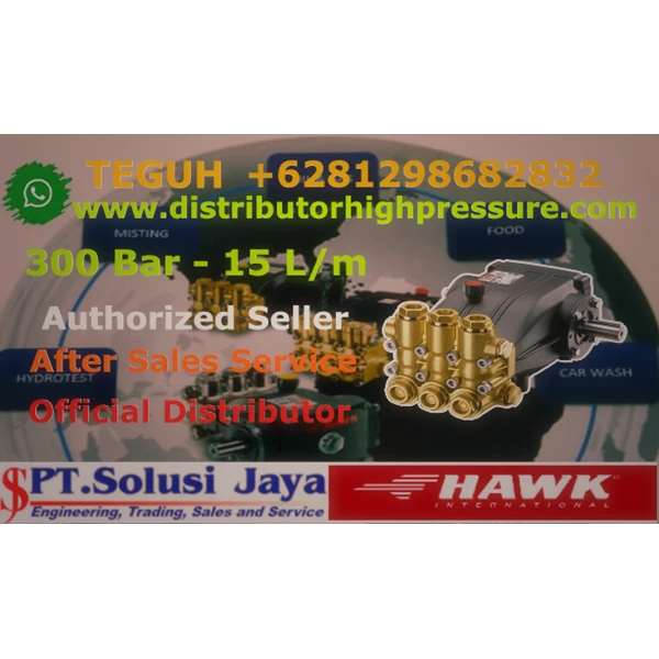 Alat Pembersih Tekanan Tinggi Hawk 300 Bar 15 L/m 1450 RPM Diesel - SJ Pressure Pro +6281298682832