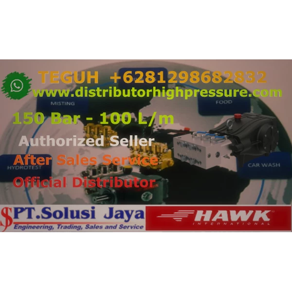  Pompa High Pressure Pump Hawk 150 Bar 100 Lpm 37.7 HP 27.7 kW -- SJ Pressure Pro +6281298682832