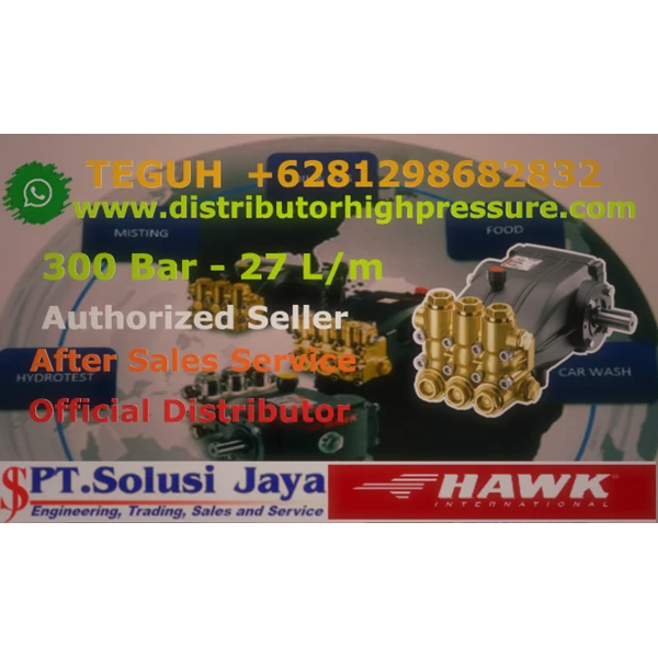 High Pressure Cleaner Hawk Pump 300 Bar 27 L/m -- SJ Pressure Pro +6281298682832