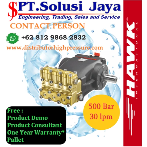 High Pressure Cleaner Hawk Pump 500 Bar 30 LPM Electric Engine EPS - SJ Pressure Pro