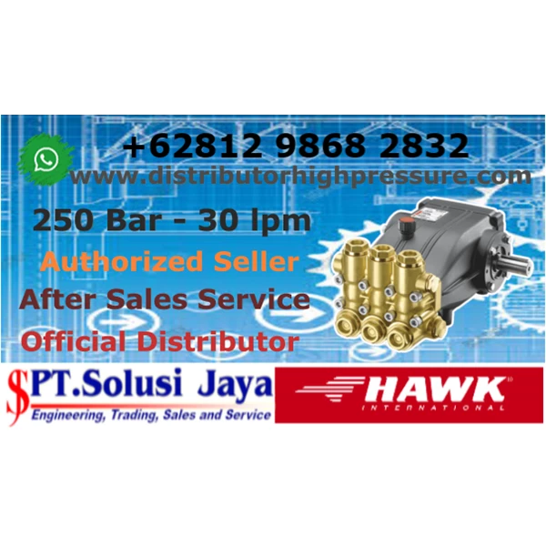 High Pressure Cleaner Hawk Pump 250 Bar 30 Lpm Electro Engine - SJ Pressure Pro