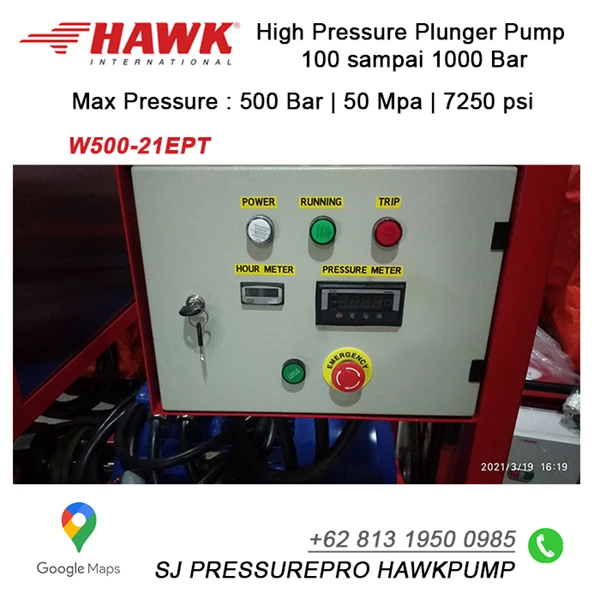 hydrotest pump 500 bar 21 lpm SJ PRESSUREPRO HAWK PUMPs O8I3 I95O O985