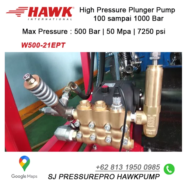 HIGH PRESSURE WATER JET 500-21 SJ PRESSUREPRO HAWK PUMPs O8I3 I95O O985