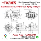 High pressure Cleaning Pump Hawk 250 bar- 15 Lpm SJ PRESSUREPRO HAWK PUMPs O8I3 I95O O985 2