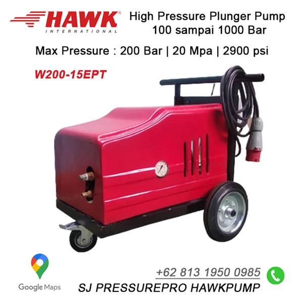 Hydrotest pump-high pressure pump 200 Bar 18 Lpm SJ PRESSUREPRO HAWK PUMPs O8I3 I95O O985