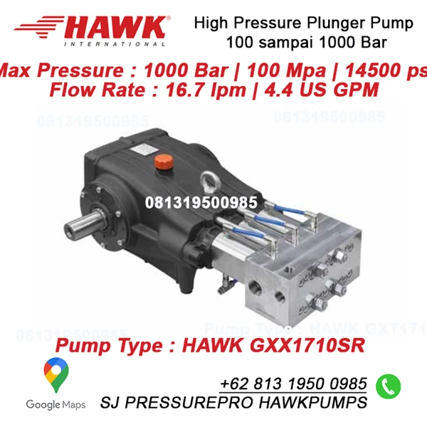 High Pressure Pump HAWK  1000 Bar GXX1710SL SJ PRESSUREPRO HAWK PUMPs O8I3 I95O O985