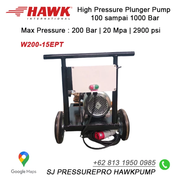 high Pressure pump Hydrotest Hydroblast Sandblast Misting  200 Bar 15 lpm SJ PRESSUREPRO HAWK PUMPs O8I3 I95O O985