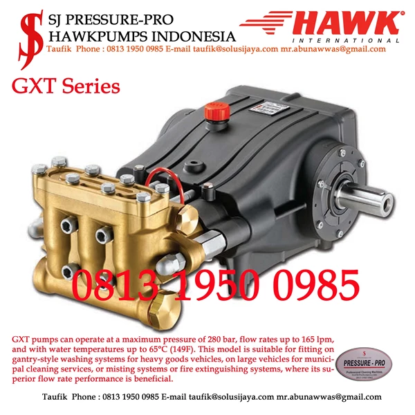 GXT Series SJ PRESURE-PRO HIGH PRESSURE PUMP 280BAR 165L/MIN SJ PRESSUREPRO HAWK PUMPs O8I3 I95O O985