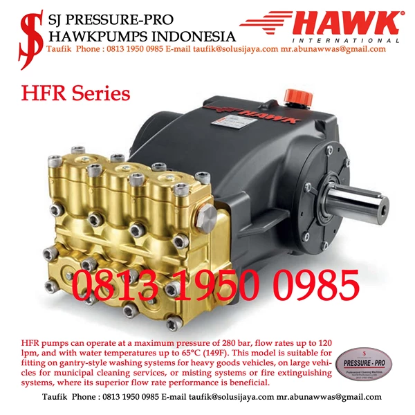 HFR Series SJ PRESSURE-PRO HIGH PRESSURE PUMPS 280BAR  120L/MIN SJ PRESSUREPRO HAWK PUMPs O8I3 I95O O985