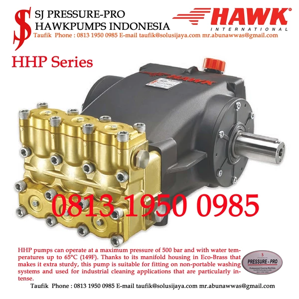 HHP Series SJ PRESSURE-PRO HIGH PRESSURE PUMPS 500BAR SJ PRESSUREPRO HAWK PUMPs O8I3 I95O O985