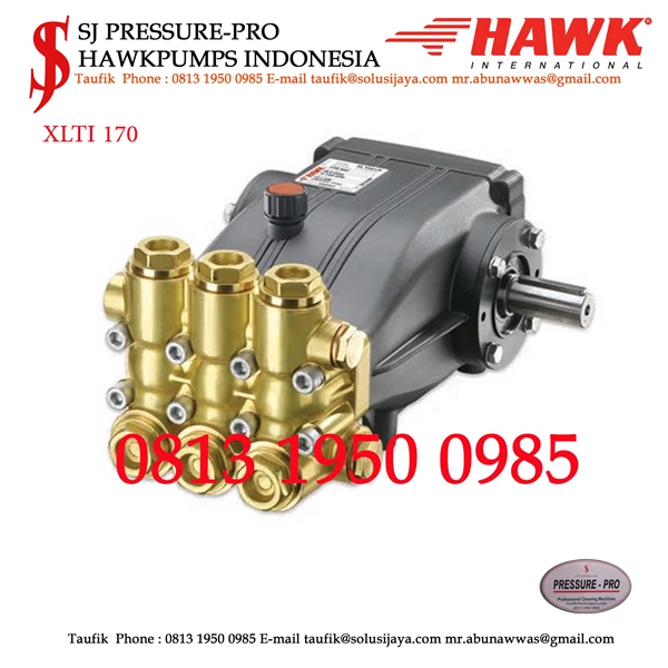 Pompa High Pressure Hydrotest Max Pressure : 250 Bar  25 Mpa  3625 psi Flow Rate : 30.0 lpm  7.9 US GPM HAWK XLT3025IR SJ Pressurepro Hawk Pump O8I3 I95O O985
