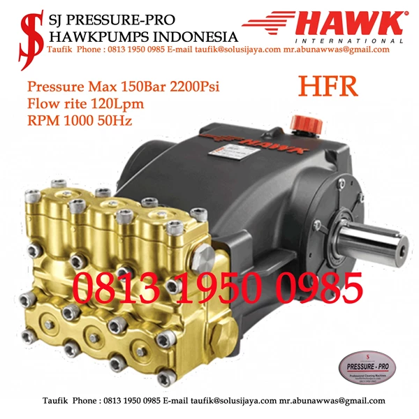 piston pump  HFR Pressure Max 150Bar 2200Psi 120lpm 1000rpm SJ PRESSUREPRO HAWK PUMPs O8I3 I95O O985
