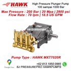 Piston pump MXT Pressure Max 200Bar 2900Psi 70lpm 1450rmp SJ PRESSUREPRO HAWK PUMPs 0811 913 2005 2