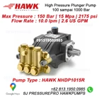 pompa piston NHD Pressure Max 150Bar 1740Psi 15lpm 1450rpm SJ PRESSUREPRO HAWK PUMPs O8I3 I95O O985 9