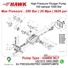 pompa piston NLTI Pressure Max 250Bar 3650Psi 25lpm 1450rpm SJ PRESSUREPRO HAWK PUMPs O8I3 I95O O985 2