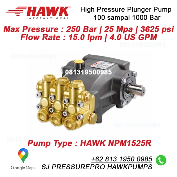 piston pump NPM Pressure Max 250Bar 3625Psi 15lpm 1450rpm SJ PRESSUREPRO HAWK PUMPs O8I3 I95O O985