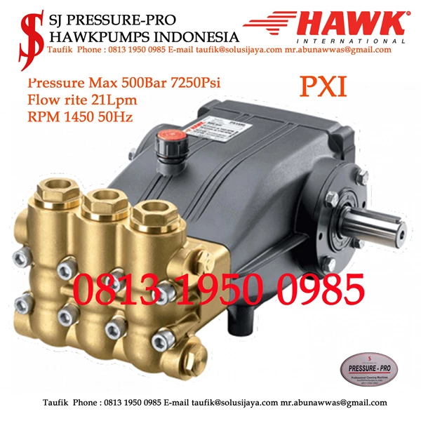 Pompa Piston PXI Pressure Max 500Bar 5000Psi 21Lpm 1450rpm SJ PRESSUREPRO HAWK PUMPs O8I3 I95O O985