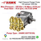 Piston Pump XXT Pressure Max 150Bar 2175Psi 70Lpm 1450rpm SJ PRESSUREPRO HAWK PUMPs O8I3 I95O O985 2