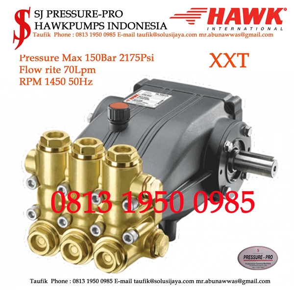Piston Pump XXT Pressure Max 150Bar 2175Psi 70Lpm 1450rpm SJ PRESSUREPRO HAWK PUMPs O8I3 I95O O985