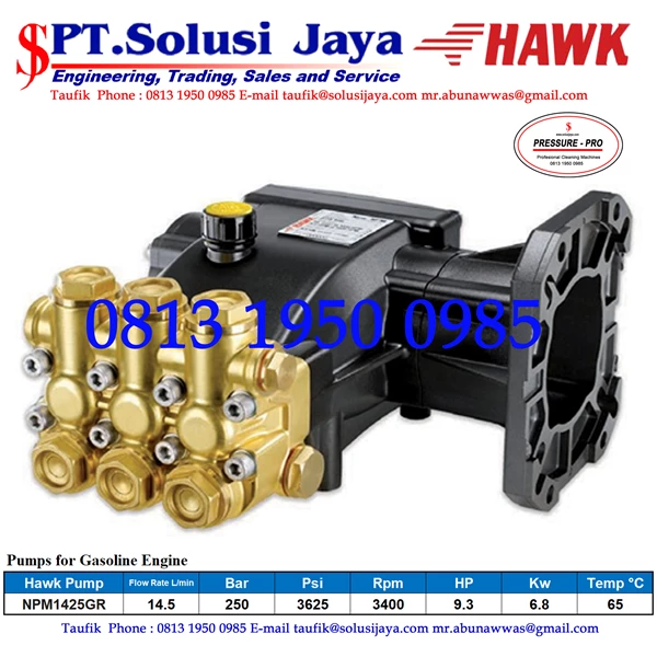 High Pressure hawk Pump W500-21 EPS PX2150. 500 bar. 21 LPM. RPM 1450 SJ PRESSUREPRO HAWK PUMPs O8I3 I95O O985