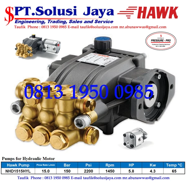 pompa steam high pressure pump pengerak hydraulicaly SJ PRESSUREPRO HAWK PUMPs O8I3 I95O O985