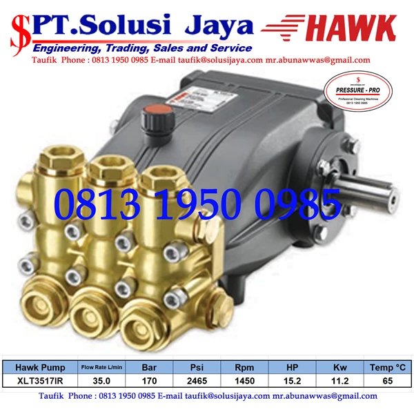 high Pressure pump Hawk Pump HFR80SR Flow rate 80Lpm 150Bar 4100Psi 1000Rpm 30.5HP 22.4Kw SJ PRESSUREPRO HAWK PUMPs O8I3 I95O O985
