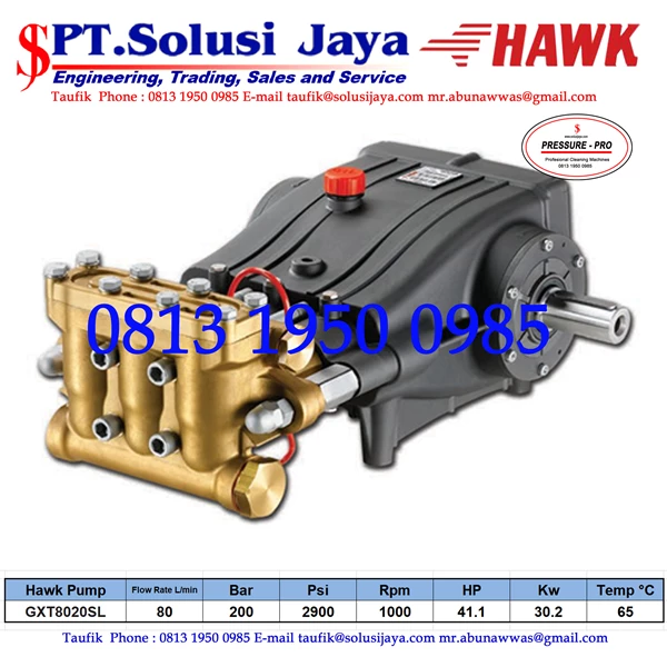 high pressure pump Hawk Pump HFR120SR Flow rate 120Lpm 150Bar 2200Psi 1000Rpm 46.1HP 33.9Kw SJ PRESSUREPRO HAWK PUMPs O8I3 I95O O985
