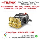 Pompa Hydrotest Pompa piston tekanan tinggi Hawk Pump HFR60FR Flow rate 60 Lpm 280 Bar 4100 Psi 1450 Rpm 43.0 HP 31.6 Kw  SJ PRESSUREPRO HAWK PUMPs O8I3 I95O O985 3