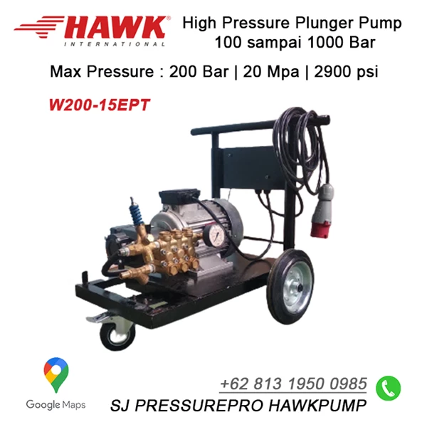 Pompa Hydrotest Hawk Pump NHD1515R Flow rate 15.0Lpm 150Bar 2200Psi 1450Rpm 5.8HP 4.3Kw SJ PRESSUREPRO HAWK PUMPs 0811 913 2005 / (021) 8661 2083