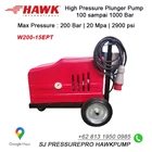 Hydrotest Hawk Pump NHD1320R Flow rate 13.0Lpm 200Bar 3000Psi 1450Rpm 6.7HP 4.9Kw SJ PRESSUREPRO HAWK PUMPs O8I3 I95O O985 4