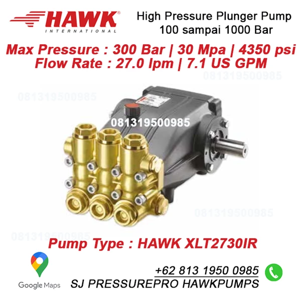 Piston pump Hawk Pump XLT1530IL Flow rate 15.0Lpm 300Bar 4350Psi 1450Rpm 11.5HP 8.5Kw SJ PRESSUREPRO HAWK PUMPs O8I3 I95O O985