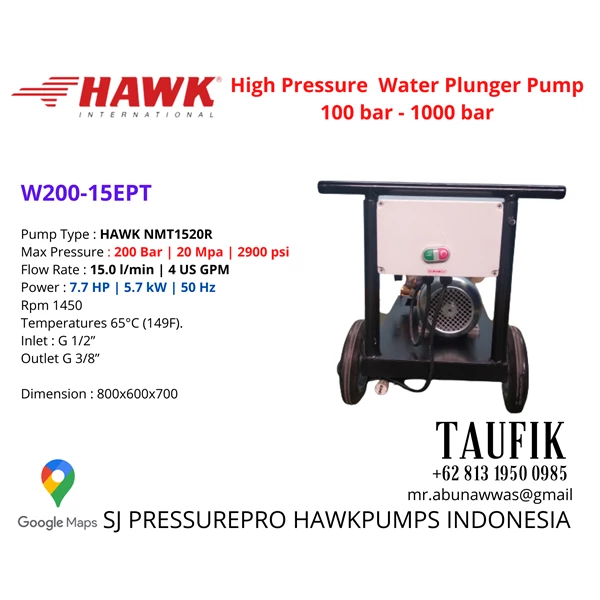 100 - Pompa Hydotest Hawk Pump XLT4317IR Flow rate 43.0Lpm 170Bar 2465Psi 1450Rpm 19.1HP 14.1Kw