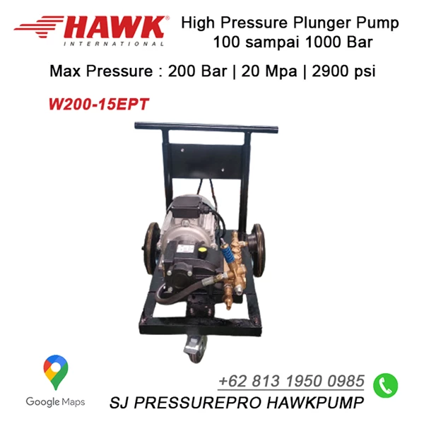 Hydrotest Hawk Pump NMT1520R Flow rate 15Lpm 200Bar 3000Psi 1450Rpm 7.7HP 6Kw SJ PRESSUREPRO HAWK PUMPs O8I3 I95O O985